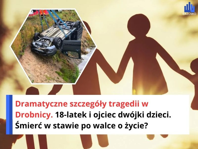Dramatyczne szczegóły tragedii w Drobnicy. 18-latek i ojciec dwójki dzieci. Śmierć w stawie po walce o życie?